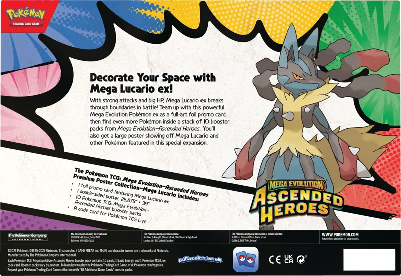Pokémon Mega Evolution Ascended Heroes - Premium Poster Collection - Mega Lucario ex