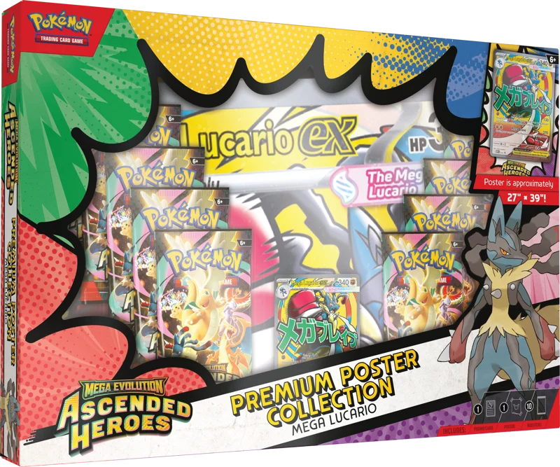 Pokémon Mega Evolution Ascended Heroes - Premium Poster Collection - Mega Lucario ex