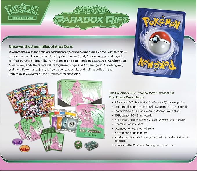 Pokemon Scarlet & Violet: Paradox Rift Elite Trainer Box - Iron Valiant