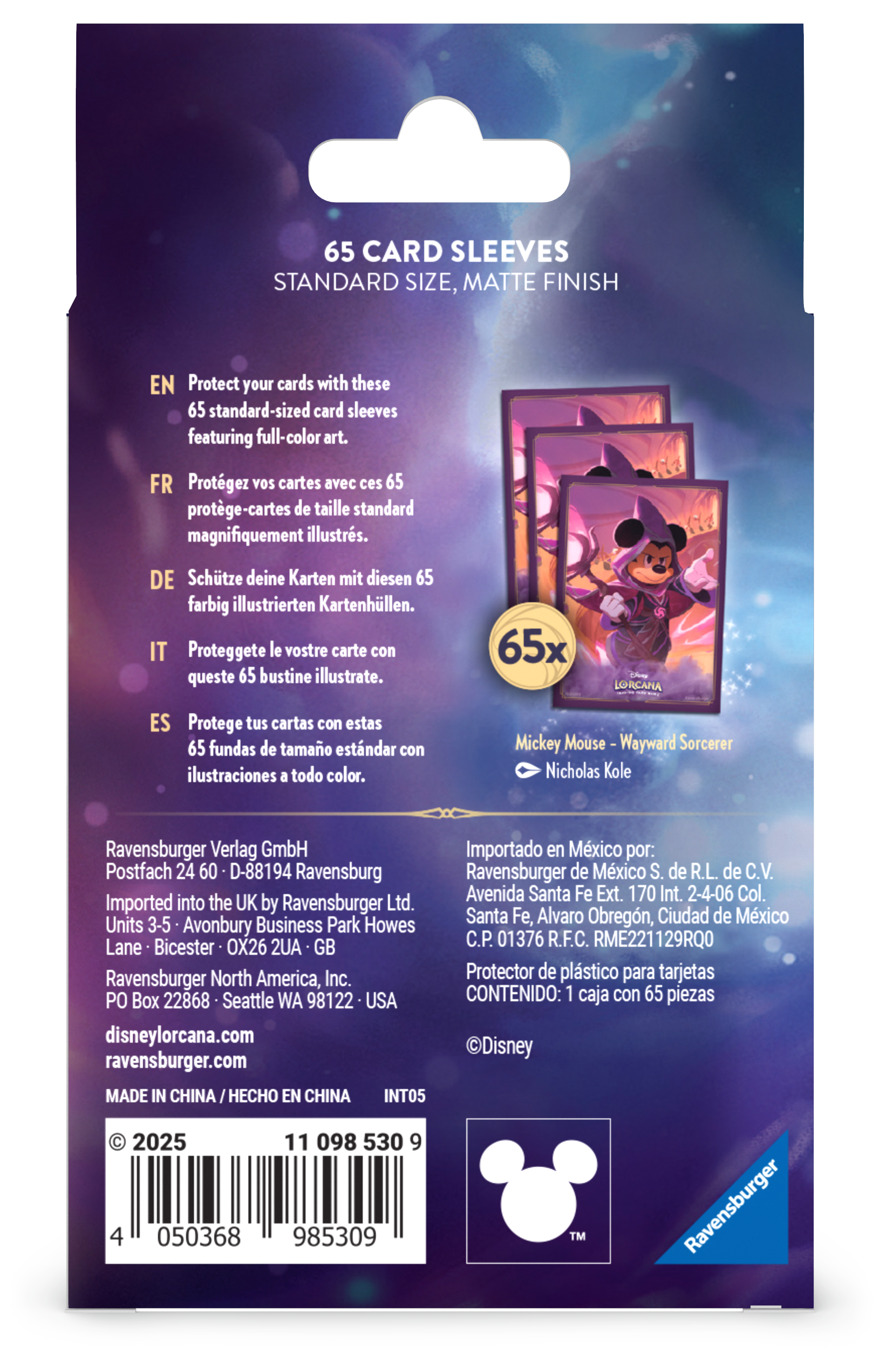 Disney Lorcana Card Sleeve Pack (65 ct) - Mickey Mouse