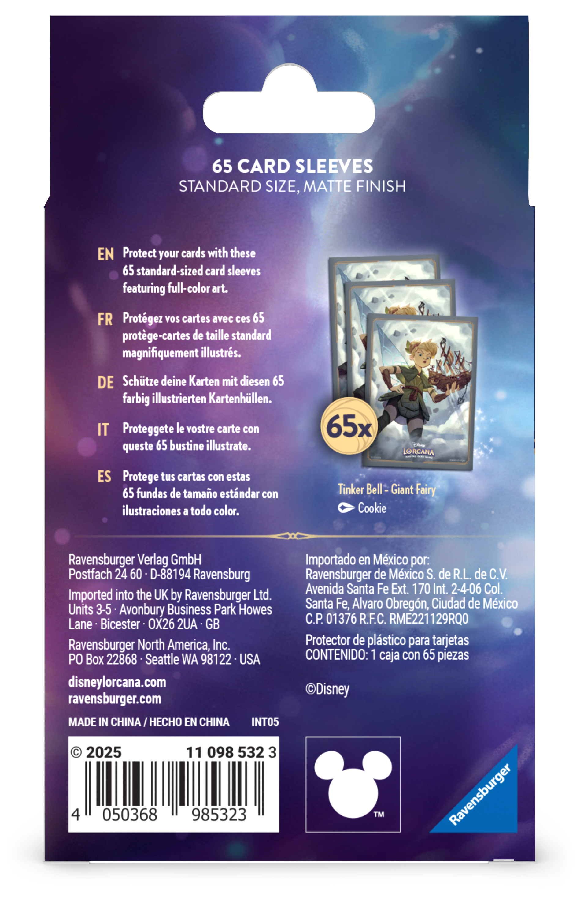 Disney Lorcana Card Sleeve Pack (65 ct) - Tinkerbell