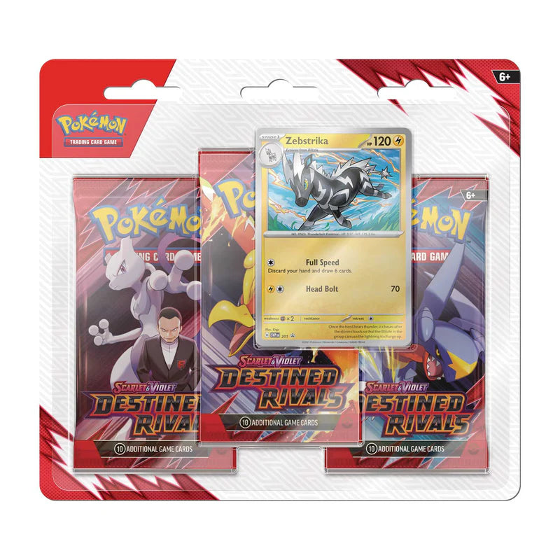 Pokémon Scarlet & Violet: Destined Rivals 3 Pack Blister - Zebstrika