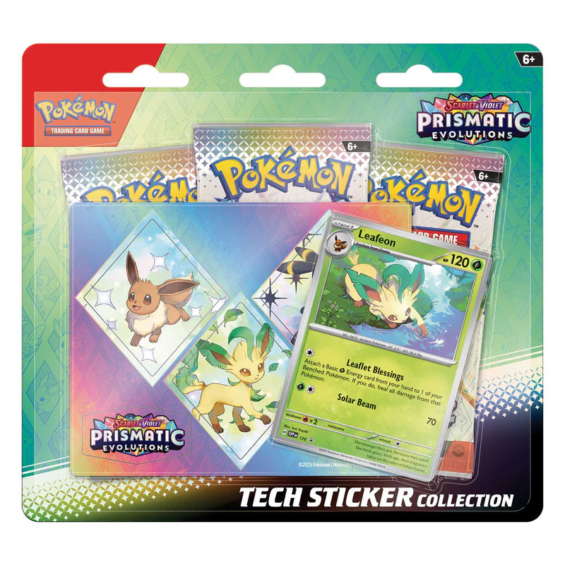 Pokemon Prismatic Evolutions Tech Sticker Collection - Leafeon