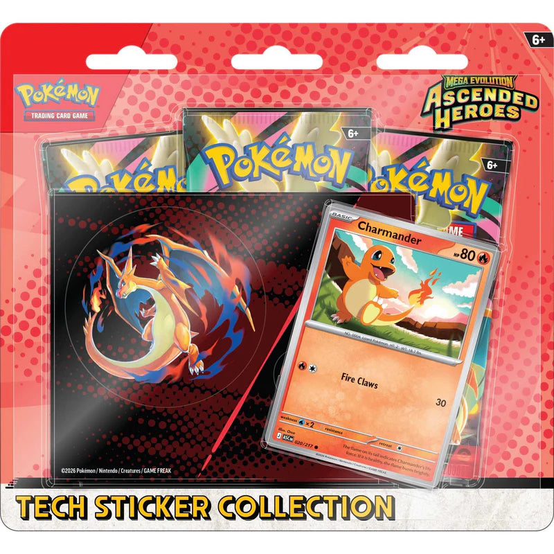 Pokémon Mega Evolution: Ascended Heroes - Tech Sticker Collection - Charmander