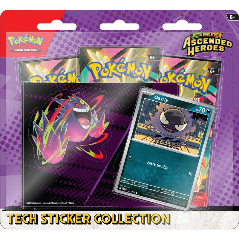 Pokémon Mega Evolution: Ascended Heroes - Tech Sticker Collection - Gastly
